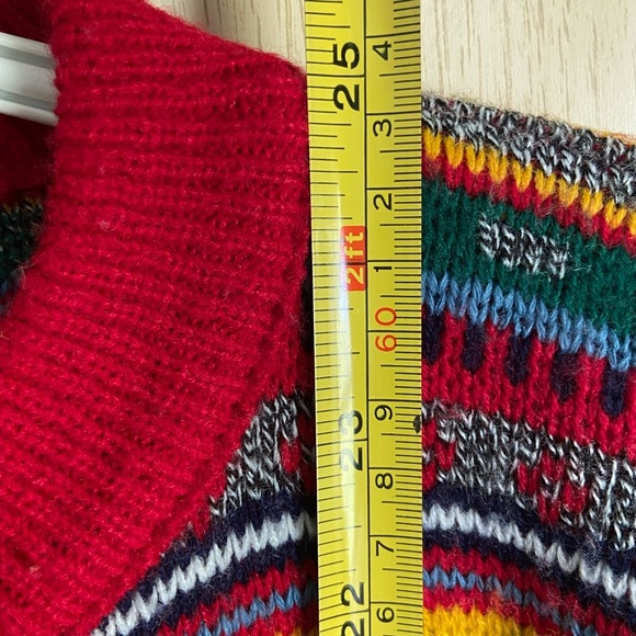 Vintage GINO PARIS Colorful Multicolor Cardigan Sweater made in France Sz Large - Picture 11 of 12